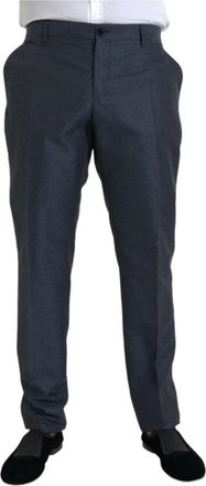 Dolce & Gabbana Skinny Dress Pants - Heren - Nette broeken - Blauw - 3XL - Wol - Broeken