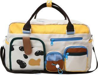 Generic Compatible For Casual Travel Bag for Women, Lightweight Gym Yoga Swim Fitness Duffel, Short Trip Business Carry-On, Dry Clean(Cow Black Style)