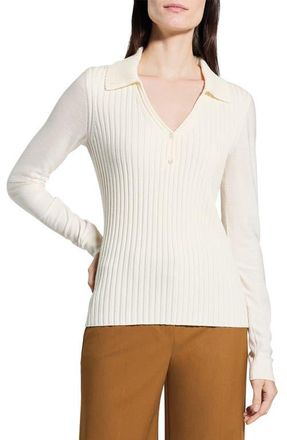 Theory Merino Wool Knit Shirt in New Ivory at Nordstrom, Size Medium