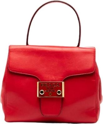 Prada Pre-owned Handbags, female, Red, Size: ONE SIZE Pre-owned Vintage Leather Handbag
