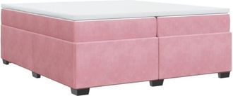 vidaXL Cama Box Spring Con Colch&oacute;n Terciopelo Rosa 200x200 Cm Vidaxl