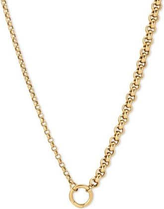 Adina Reyter Half & Half 14K Gold Rolo Chain Necklace in 14K Yellow Gold at Nordstrom, Size 18