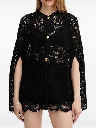 Twin-Set scalloped-crochet shorts - women - Elastane/Viscose/Cotton - 40 - Black