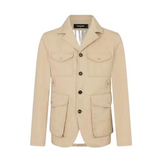 Dsquared2 Military Chic Utility Katoenen Jas - Heren - Jassen - Beige - Maat: S Katoen