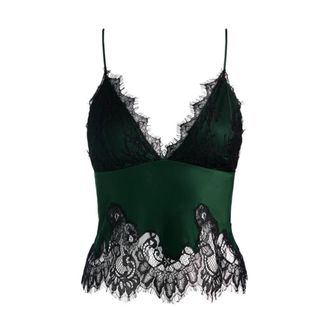 Alice & Olivia Claudia Pizzo Slip Top - Dames - Tops zonder mouwen - Groen - S - Tops