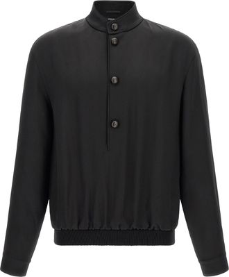 Ermenegildo Zegna Black Satin Mens Sweatshirt