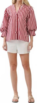 Pinch Design Raspberry Stripe Top In Pink/ Red