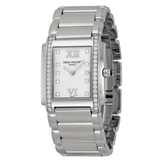 Patek Philippe Pre-owned Patek Philippe Twenty~4 Diamond White Dial Ladies Watch 4910-10A-011