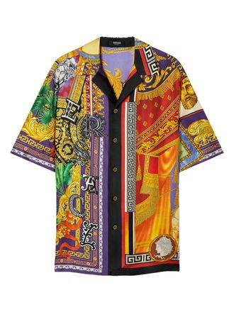 Versace buttoned graphic-print shirt - Purple