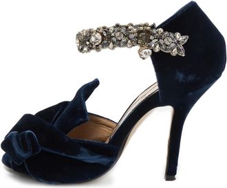 N°21 Sandali in velluto con cristalli Pre-owned 105mm - Blu