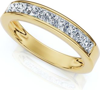 Pompeii3 1/2Ct Princess Cut Diamond Wedding Ring 14k Gold Channel Set Lab Grown