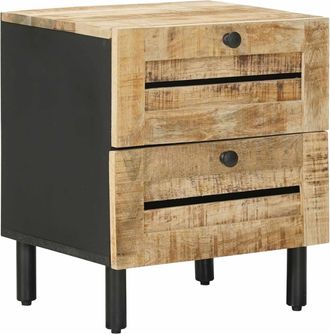 vidaXL Mesita De Noche Natural 40 X 33 X 46 Cm Madera De Mango Maciza Vidaxl