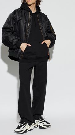 Balmain Wide-leg Sweatpants, Mens, Black