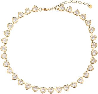 Eyecandy LA Eye Candy La Cz Olivia Heart Tennis Necklace