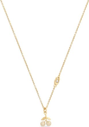 Coach cherry-pendant necklace - women - Brass - One Size - Gold