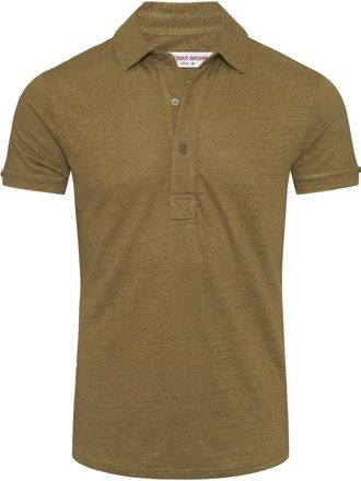 Orlebar Brown Linnen poloshirt met 3 knopen - Heren - Polos - Groen - S - Linnen - Tops