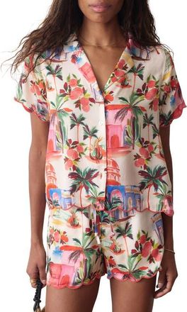 Marine Layer Paloma Short Sleeve Button-Up Shirt in Palmas Print at Nordstrom, Size X-Large