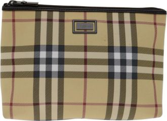 Burberry Nova Check Beige Canvas Clutch Bag (Pre-Owned)