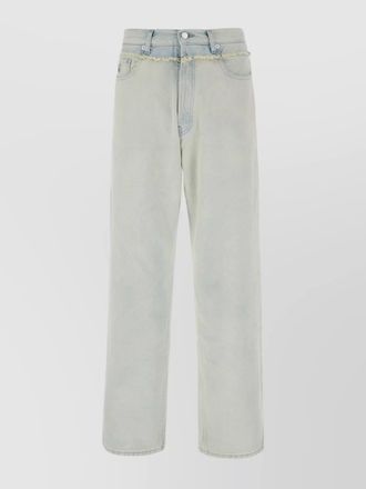 AMBUSH frayed hem denim trousers with metal detail
