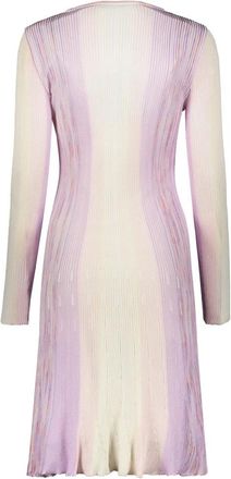 Missoni Geribbelde Gebreide Midi Jurk met Contrasterende Inzetstukken - Dames - Casual kleedjes - Veelkleurig - M - Katoen - Kleedjes