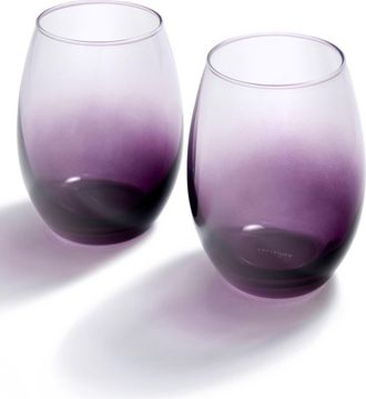 ANNA new york Talianna Set of 2 Ombr&eacute; Stemless Wine Glasses in Purple at Nordstrom