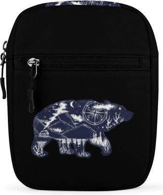 Generic Bear Mountain Tattoo Art Crossbody Bag Adjustable Satchel Cute Shoulder Bag Lightweight Sling Bags