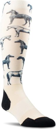 Ariat TEK Slim Printed Socks in Summer Sand Horse