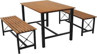 Sunnydaze European Chestnut 3Pc Indoor/Outdoor Patio Dining Set