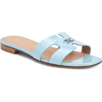 Bruno Magli Fina Slide Sandal in Sky Blue Patent at Nordstrom, Size 10.5