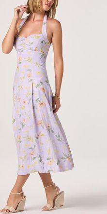ASTR the Label Jesenia Floral Halter Neck Dress in Purple Floral at Nordstrom, Size X-Small