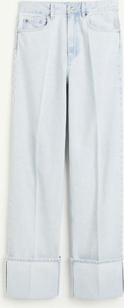 H&M Straight High Jeans mit Beinumschlag - Blue