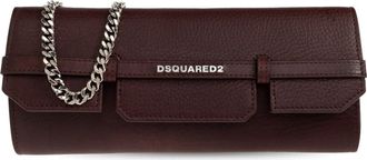 Dsquared2 Twin Leather Clutch - Dames - Clutches - Rood - ONE Size - Leer - Tassen