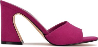 Nine West Womens Nine West Unah 2 Sandals Dark Pink Suede Slip-On Slide ZAP1080