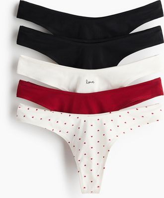 H&M 5er-Pack Baumwolltangas - White