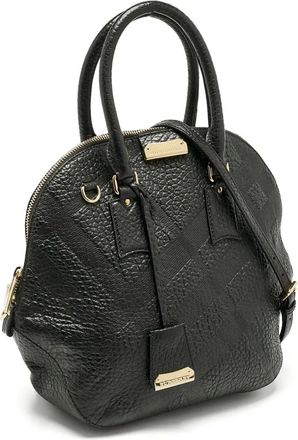 Burberry Orchard leren tas met reliëf en handgreep - Zwart