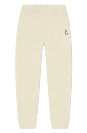 Dalix Heartly Ghost Midweight Relaxed Fleece Track Pants in Butter at Nordstrom, Size Xx-Large