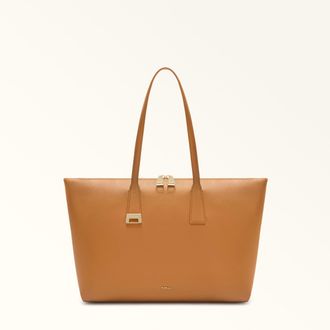 Furla Olivia Borsa Shopping L Tabacco Marrone Pelle Di Vitello Granata Donna