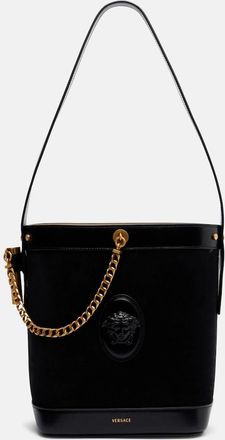 Versace La Medusa suede shoulder bag