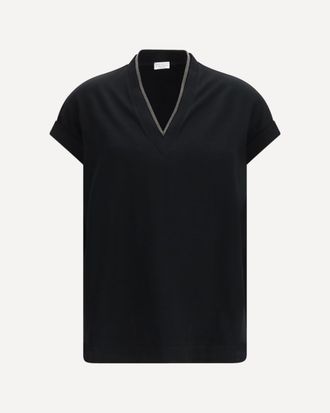 Brunello Cucinelli Cotton T-shirt with embellishments Female XS
