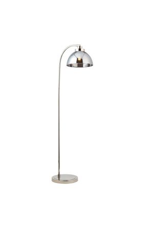 Netlighting Caspa Task Floor Lamp Bright Nickel Plate Mirrored Glass in Clear