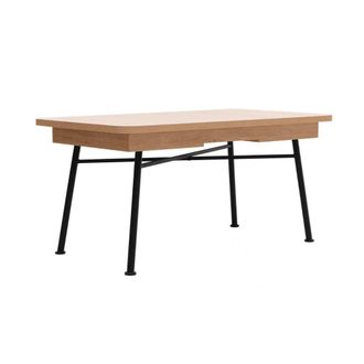 Calicosy Mesa extensible de 160 a 198 cm, decoraci&oacute;n roble y negro