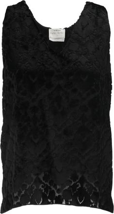 Forte_Forte Top Velluto Devore - Dames - Tops zonder mouwen - Zwart - L - Nylon - Tops