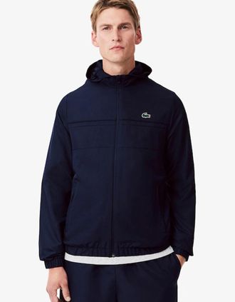 Lacoste Mens Lacoste Mens Water-Repellent Sport Track Jacket - Navy - Size: 4 medium