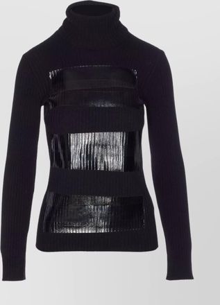 Maison Margiela high neck turtleneck sweater with glossy panels