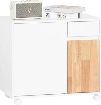 SoBuy ASK04-WN Mueble de Oficina con Ruedas 65 x 58 x 35 cm - Sobuy