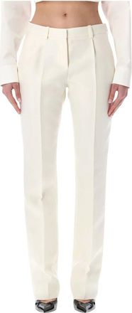 Balenciaga Broeken, Dames, Beige, M, Katoen, Slim Tailored Pants