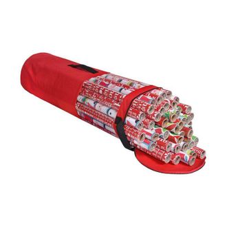 OEM Bolsa Cil&iacute;ndrica Para Guardar Papel De Regalo Navide&ntilde;o Con Ventana Transparente (23 Cm De Di&aacute;metro X 101,5 Cm De Alto) - Rojo Rosa