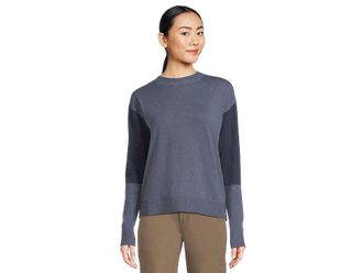 Smartwool Edgewood Colorblock Crew Sweater Womens Sweater Nightfall Blue : SM, Nylon/Polyester/Wool
