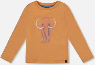 Deux par Deux Organic Cotton Long Sleeve T-Shirt in Cashew Brown at Nordstrom, Size 12M
