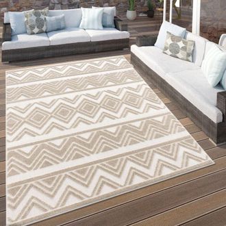 Paco Home Paco Home Alfombra Salon De Habitacion Cocina Exterior Jardin Boho 3d Nordica Beige &Oslash; 200 Cm Redon